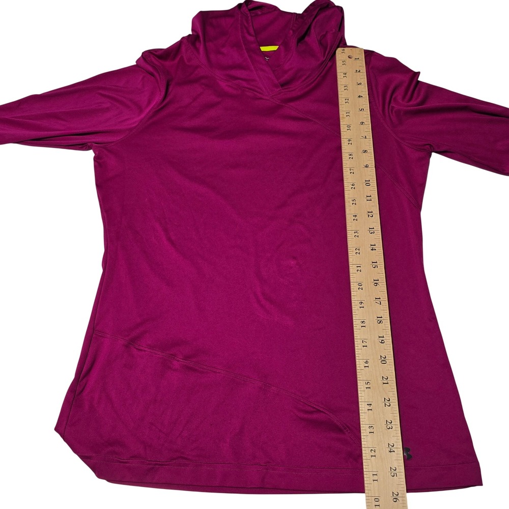 Under Armour HeatGear Catalyst Hoodie Womens XL Purple Thumbhole Fitted Running‎ - Picture 9 of 9